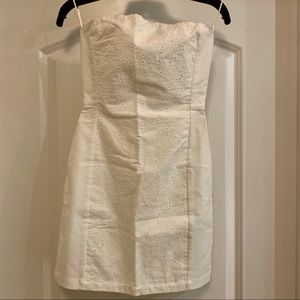 H&M White Cotton Cut Out Mini Dress ❤️ XS